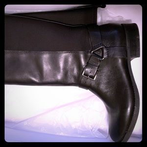 Black knee high boot wide calf